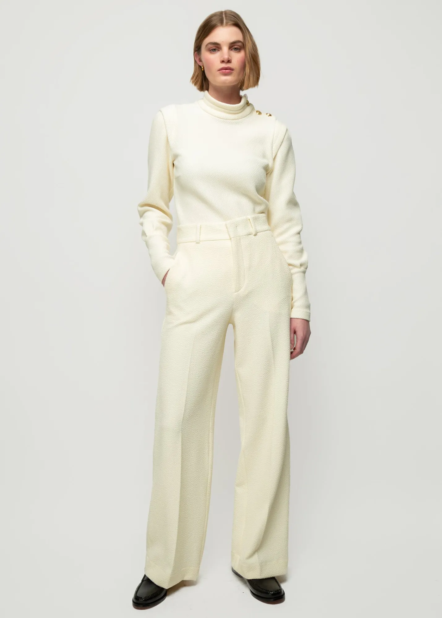 Crinkle Structuur Pantalon<Vanilia New