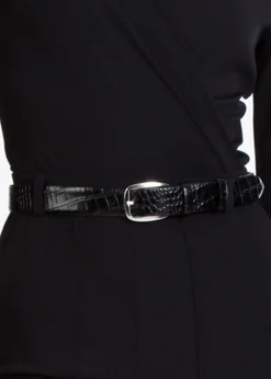 Croco Riem Met Zilveren Gesp<Vanilia Fashion