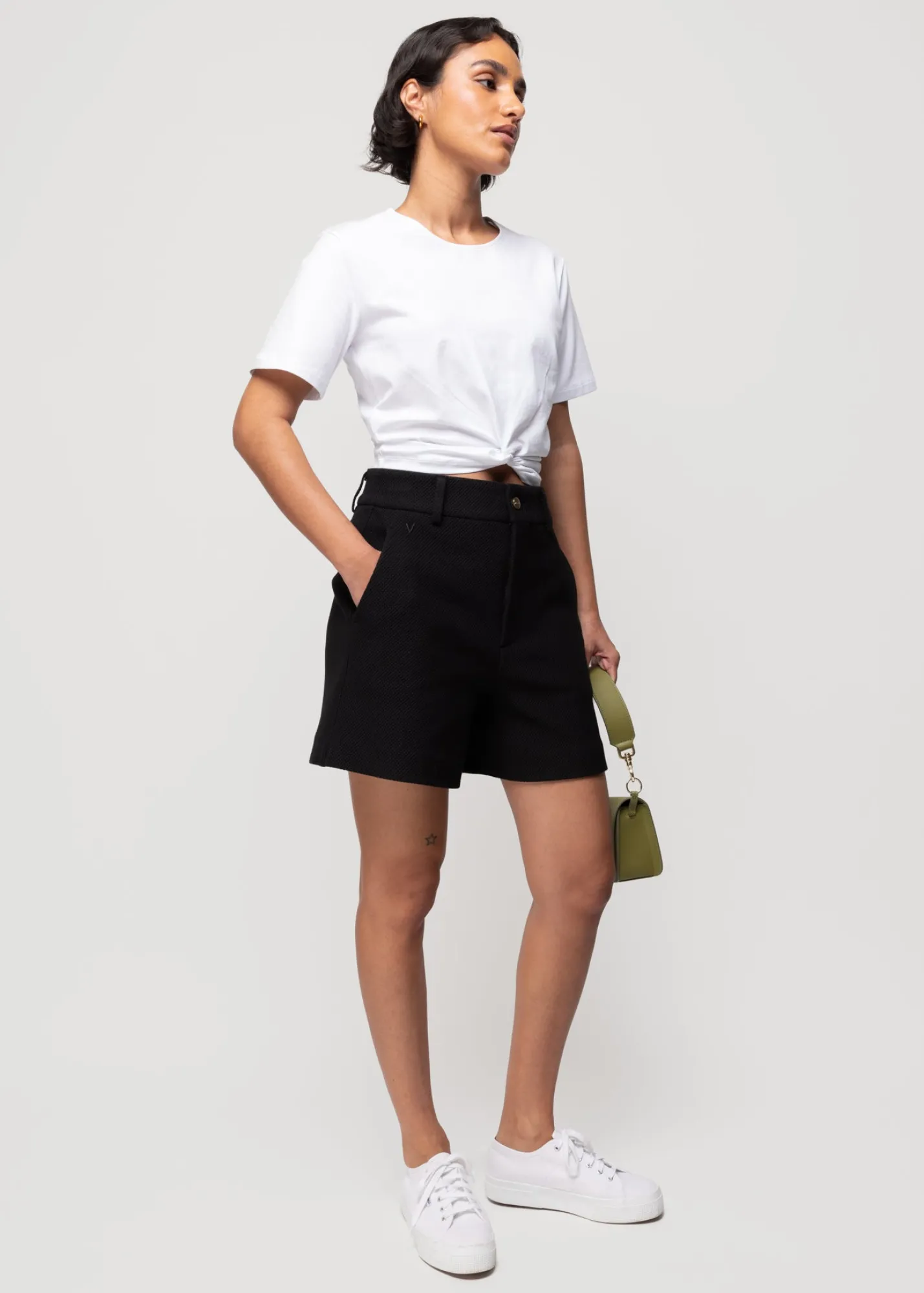 Cropped Shirt Met Knoopdetail<Vanilia Sale