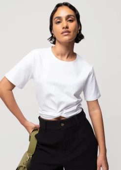 Cropped Shirt Met Knoopdetail<Vanilia Sale