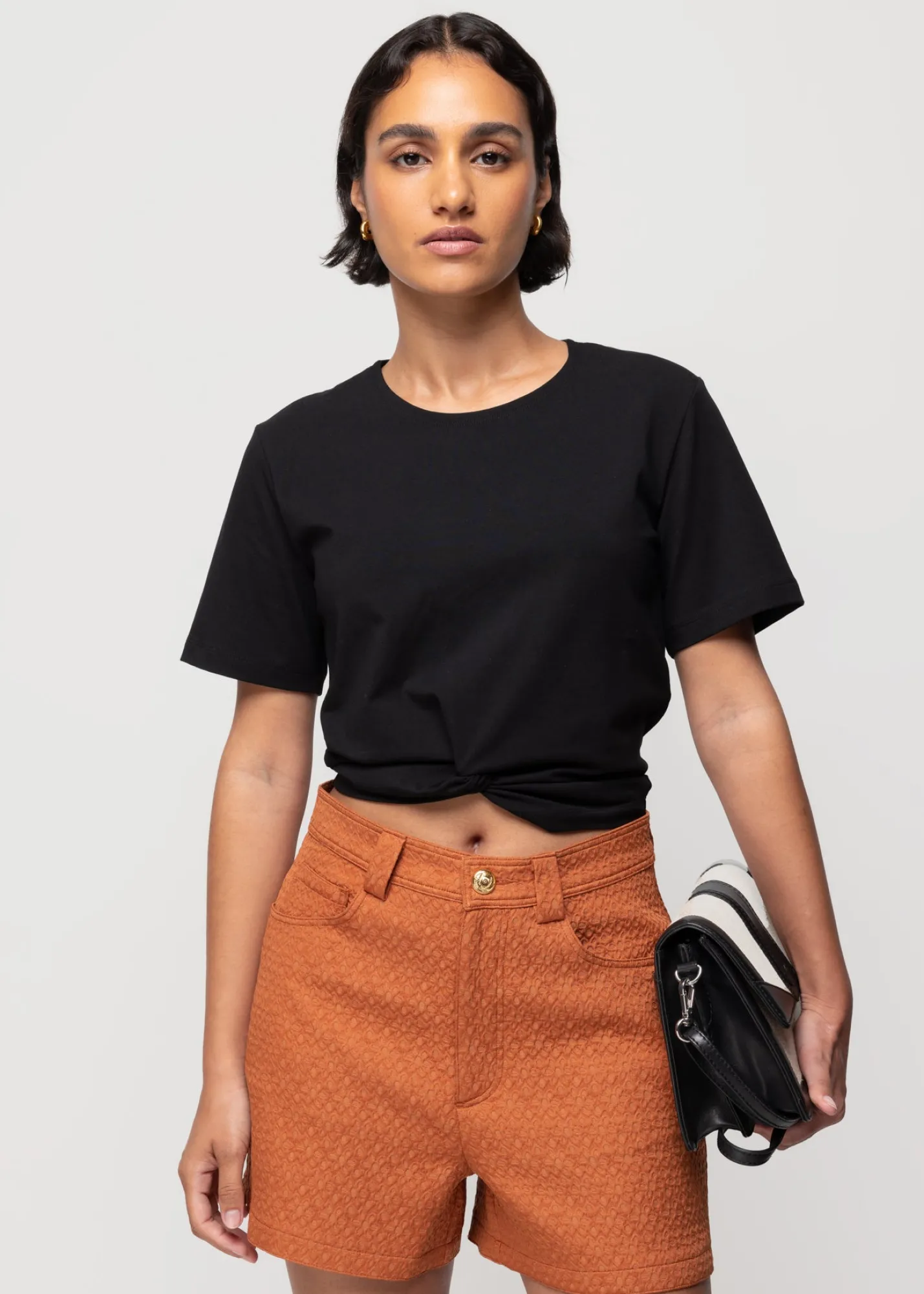 Cropped Shirt Met Knoopdetail<Vanilia Fashion