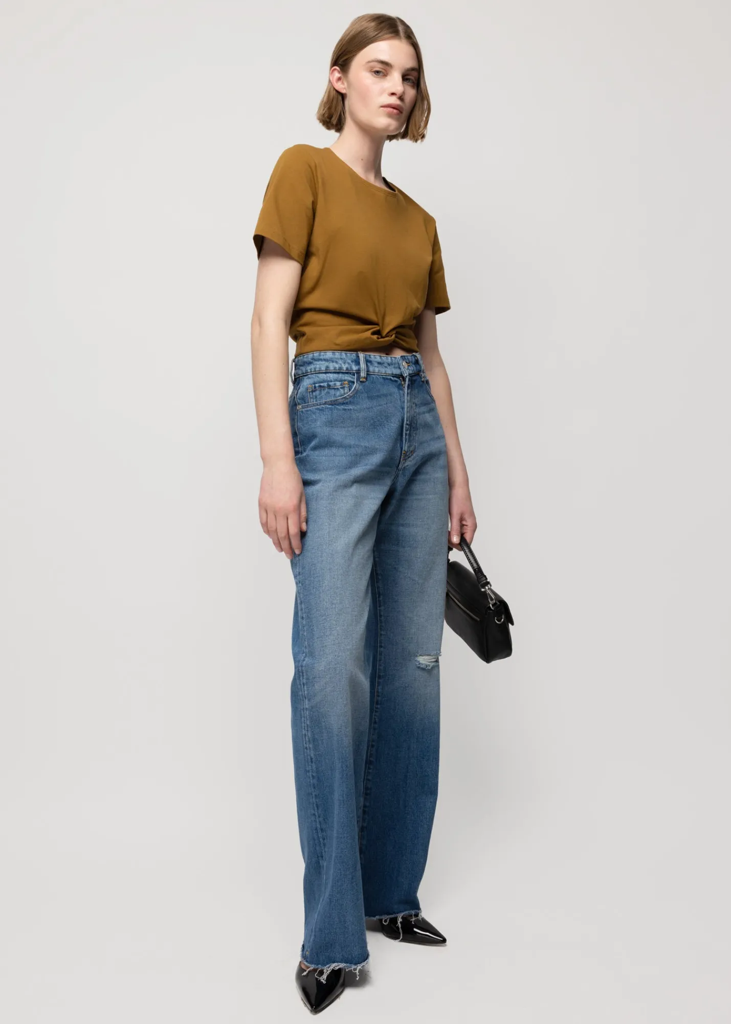 Cropped Shirt Met Knoopdetail<Vanilia Outlet