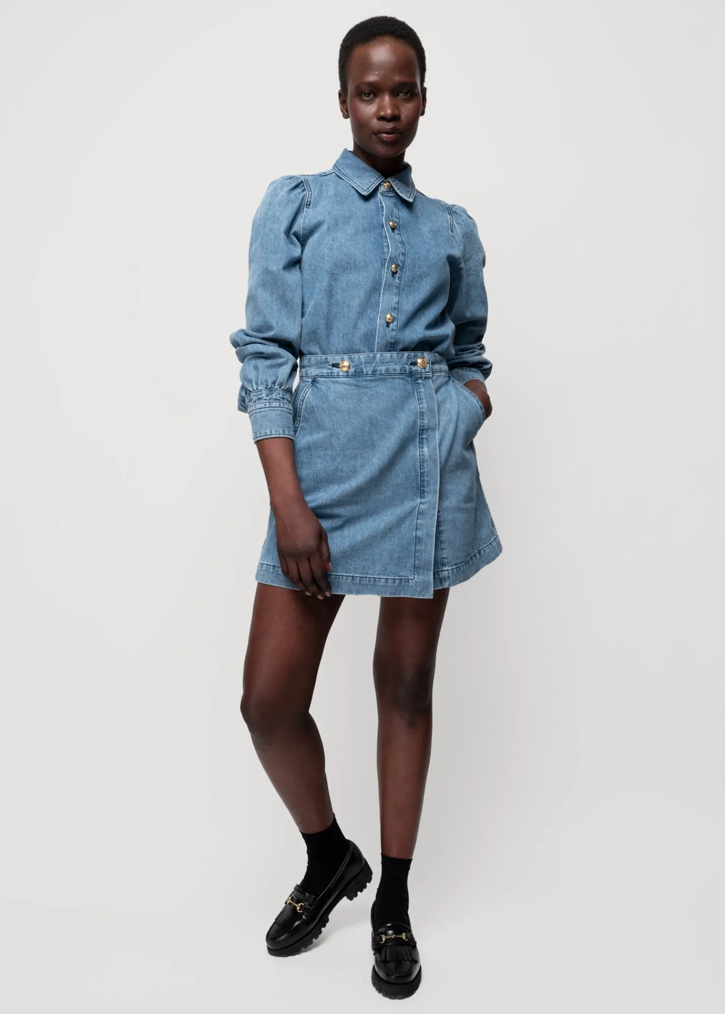 Denim Mini Wikkelrok<Vanilia Discount