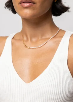 Gebreide Rib Top Met V-Hals<Vanilia Hot