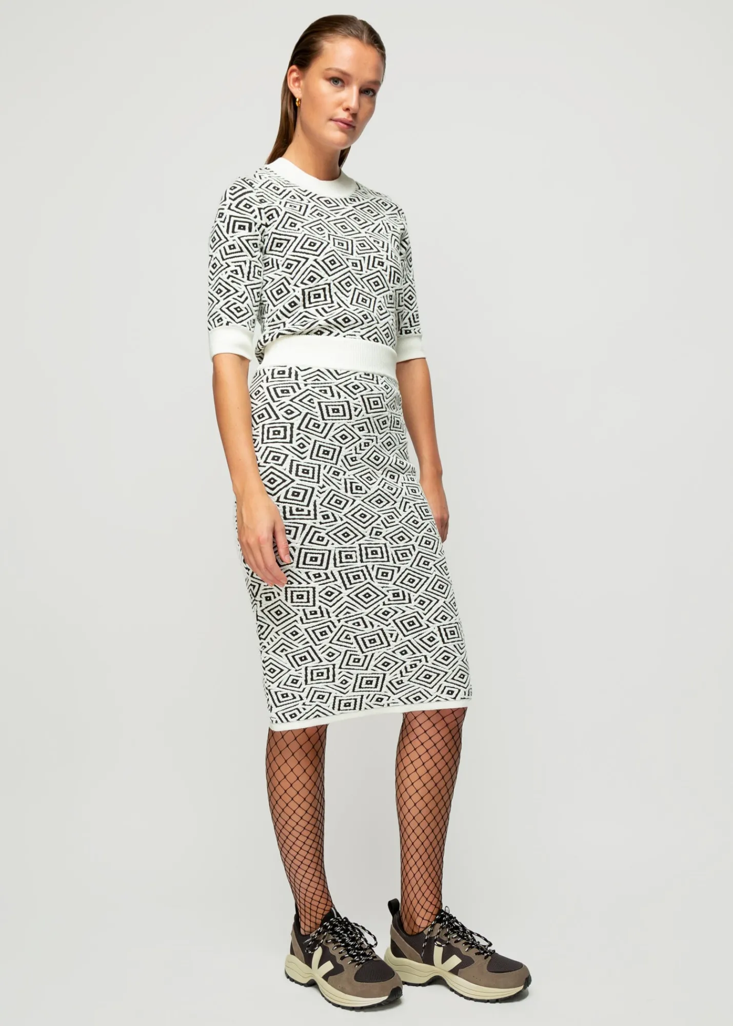 Jacquard Gebreide Rok<Vanilia Fashion