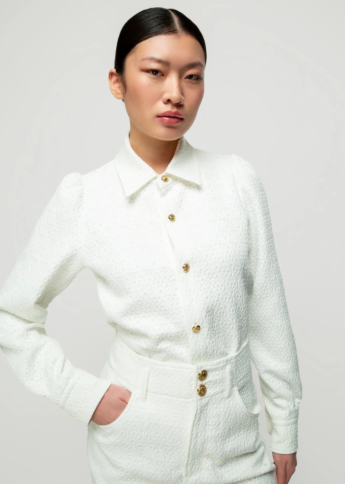 Jacquard Geweven Blouse<Vanilia Sale