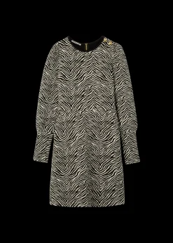 Jacquard Zebra Jurk<Vanilia New