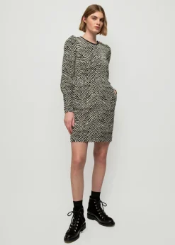 Jacquard Zebra Jurk<Vanilia New