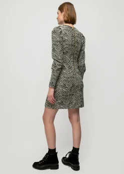 Jacquard Zebra Jurk<Vanilia New