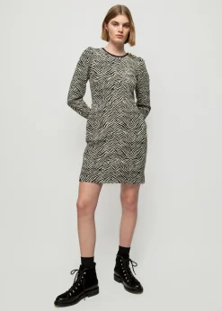 Jacquard Zebra Jurk<Vanilia New