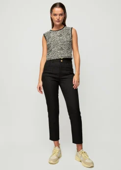 Jacquard Zebra Top<Vanilia Fashion