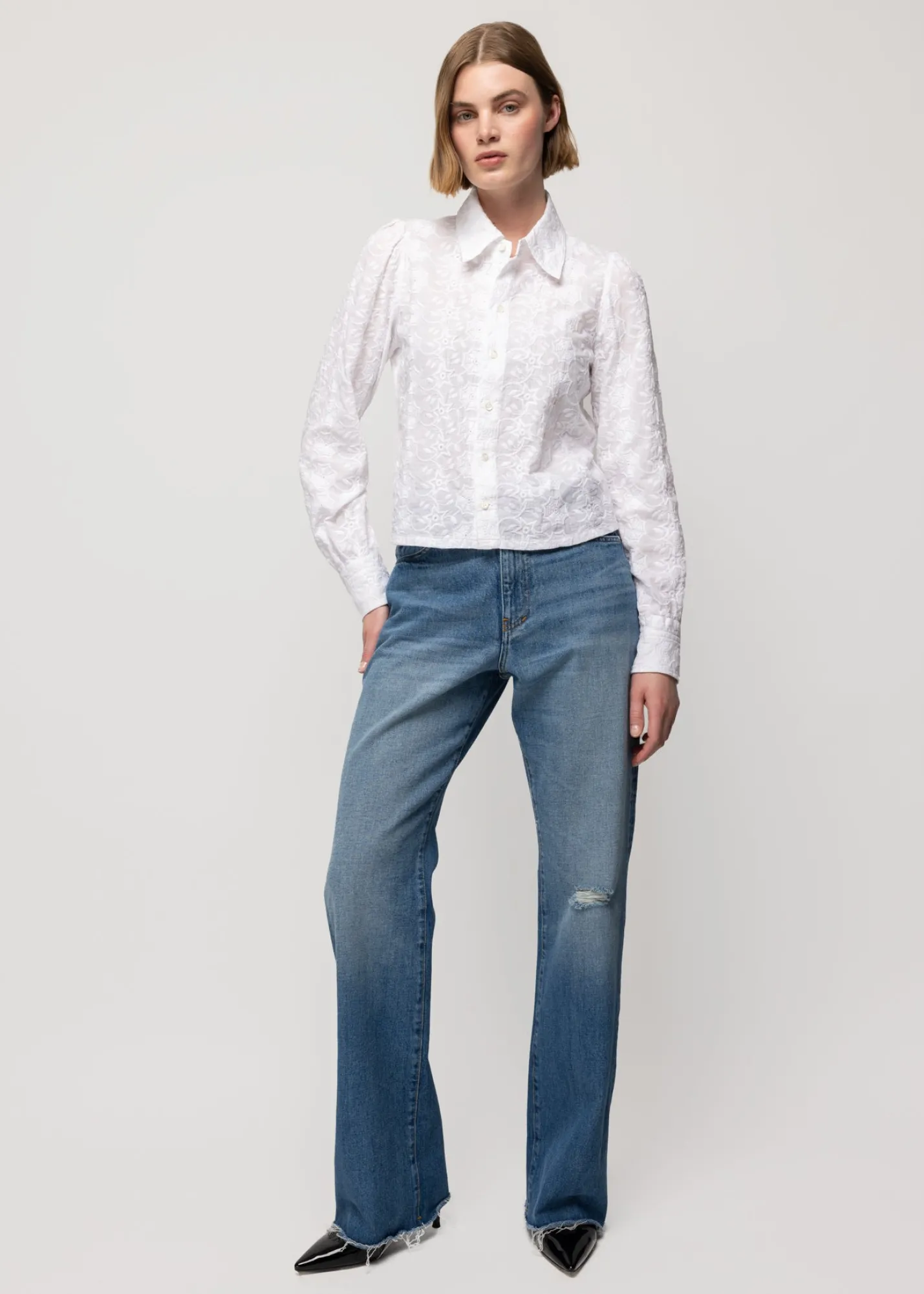 Katoenen Ripple Blouse<Vanilia Fashion