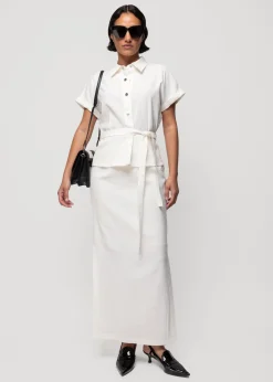 Linnen Blouse Met Korte Mouw<Vanilia Sale