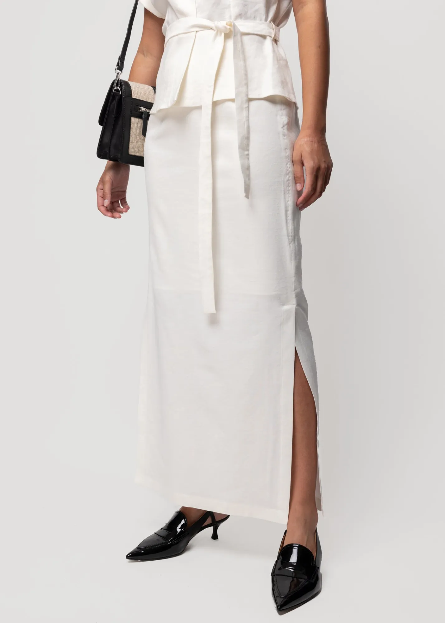 Linnen Maxi Rok<Vanilia Discount