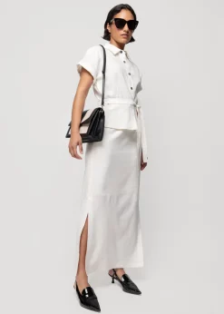 Linnen Maxi Rok<Vanilia Discount
