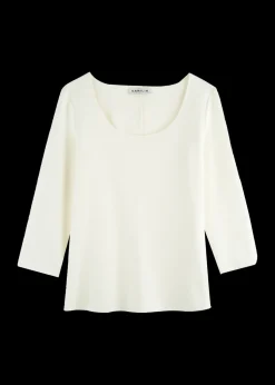 Rib Top Met 3/4 Mouw<Vanilia Outlet