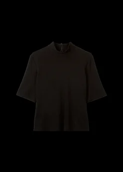 Rib Top Met Col<Vanilia Fashion
