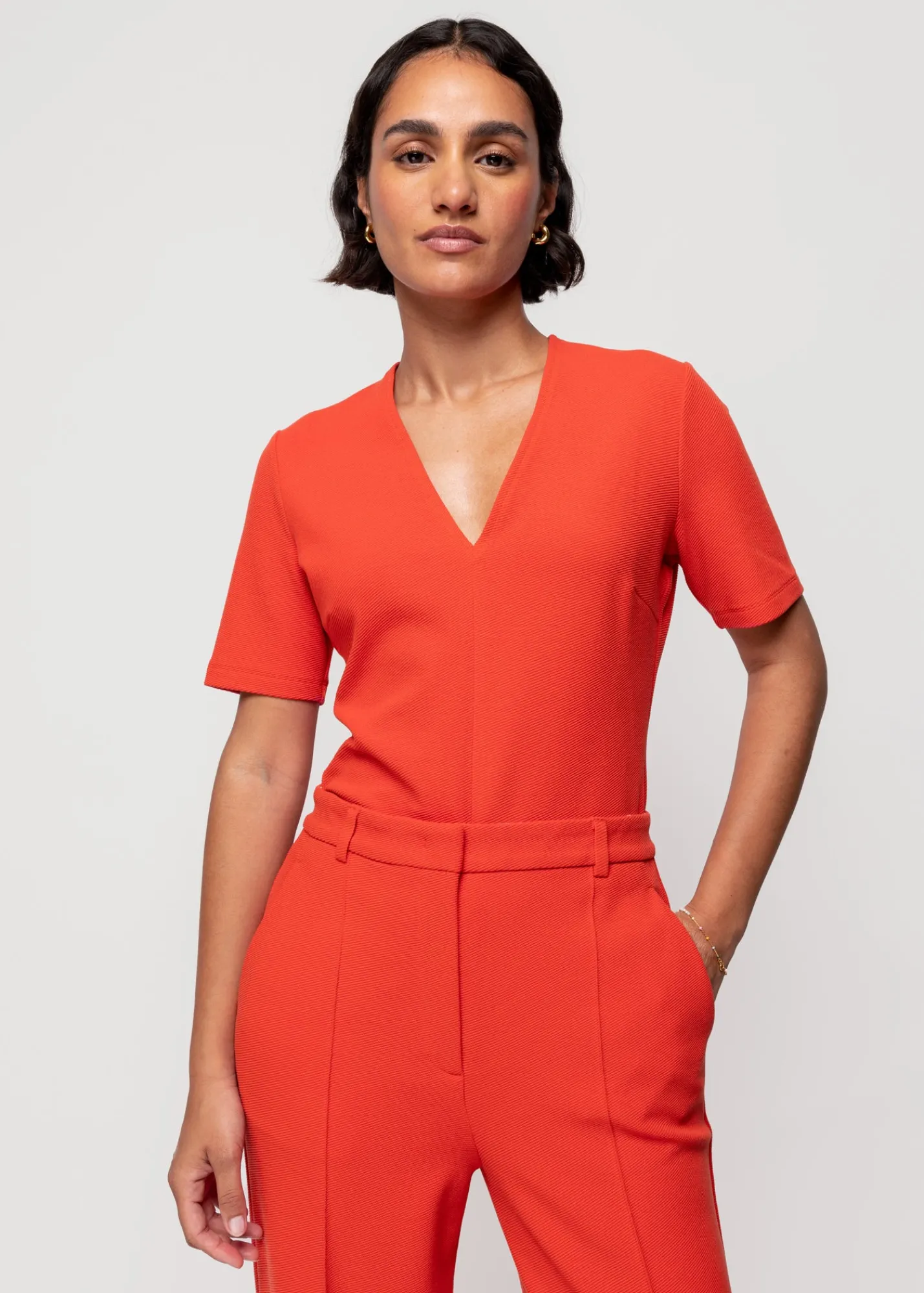 Rib Top Met V-Hals<Vanilia Best