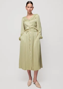 Satijnen Blouse Met Parelmoer<Vanilia Fashion