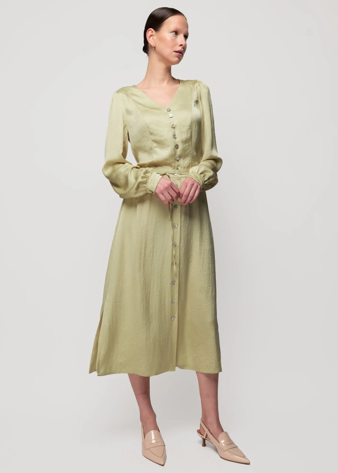 Satijnen Blouse Met Parelmoer<Vanilia Fashion