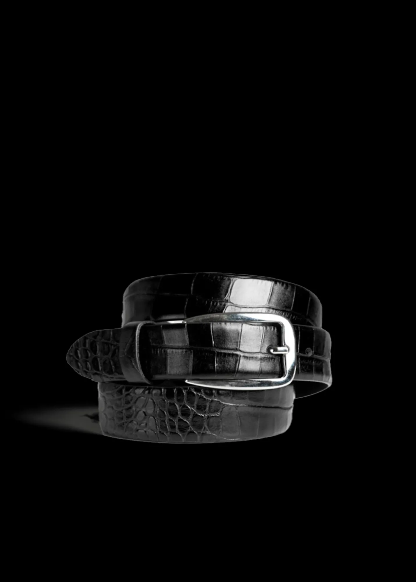 Smalle Croco Riem Met Zilveren Gesp<Vanilia Online