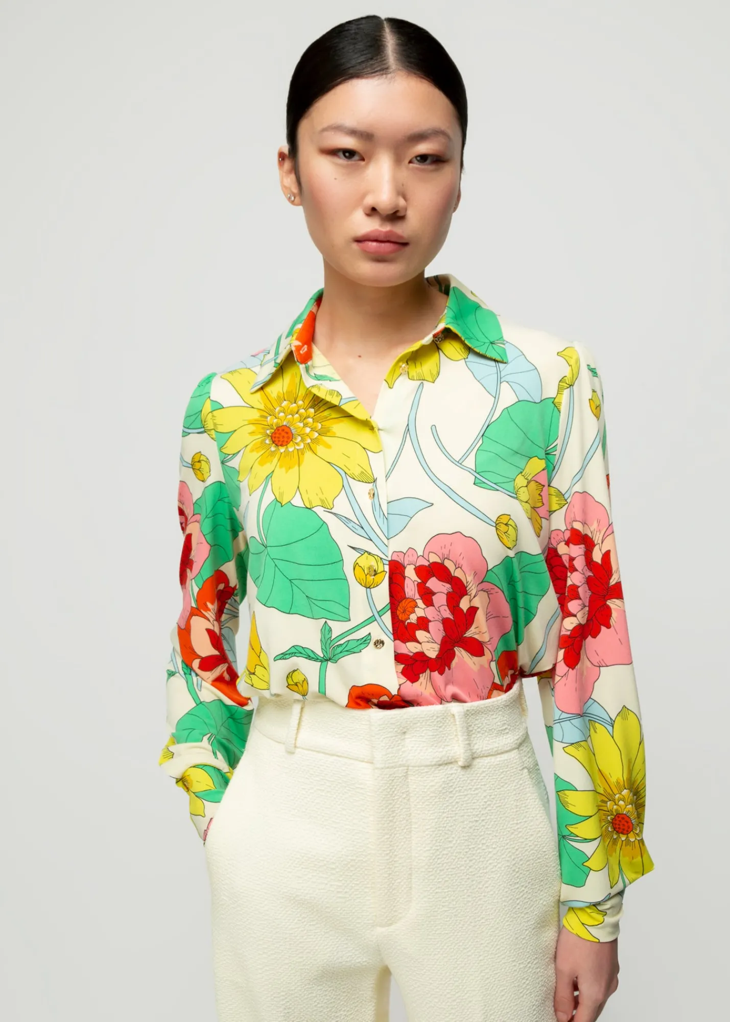 Tricot Blouse Met Bloemenprint<Vanilia New