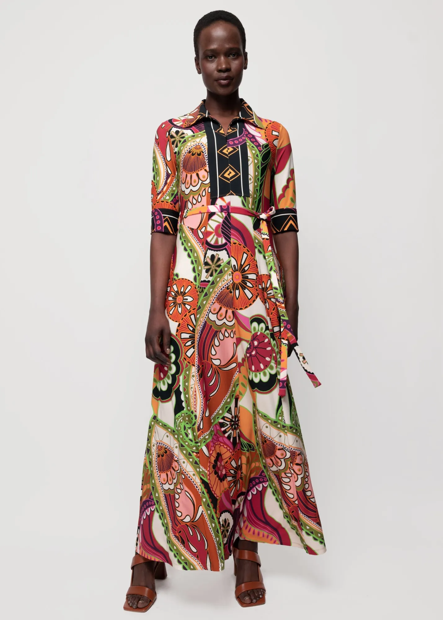 Tricot Maxi-Jurk Met Print<Vanilia Hot