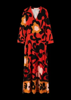Tricot Midi Jurk Met Bloemenprint<Vanilia Fashion