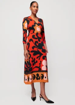 Tricot Midi Jurk Met Bloemenprint<Vanilia Fashion