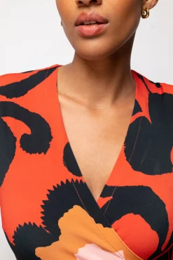 Tricot Midi Jurk Met Bloemenprint<Vanilia Fashion