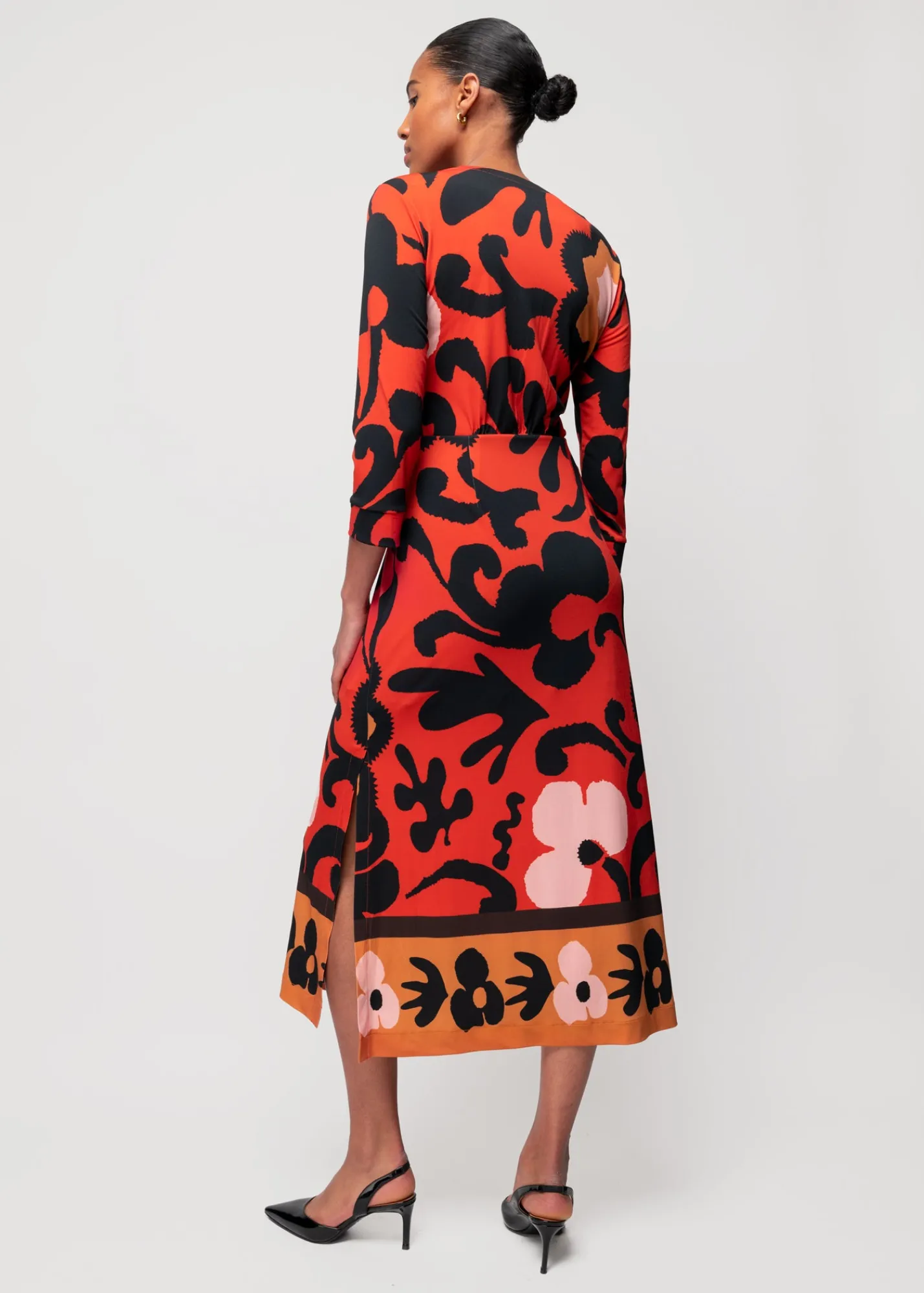 Tricot Midi Jurk Met Bloemenprint<Vanilia Fashion
