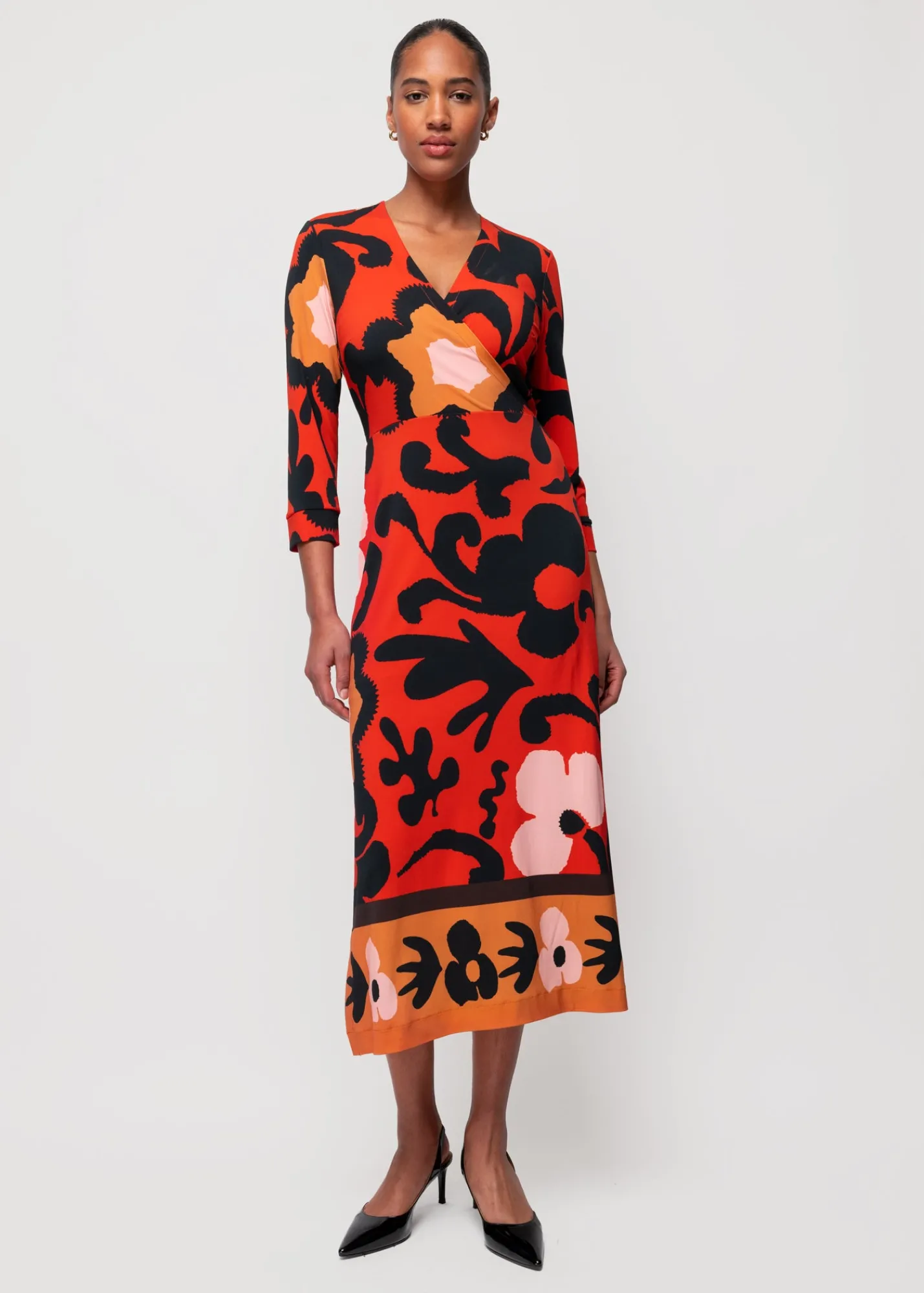 Tricot Midi Jurk Met Bloemenprint<Vanilia Fashion