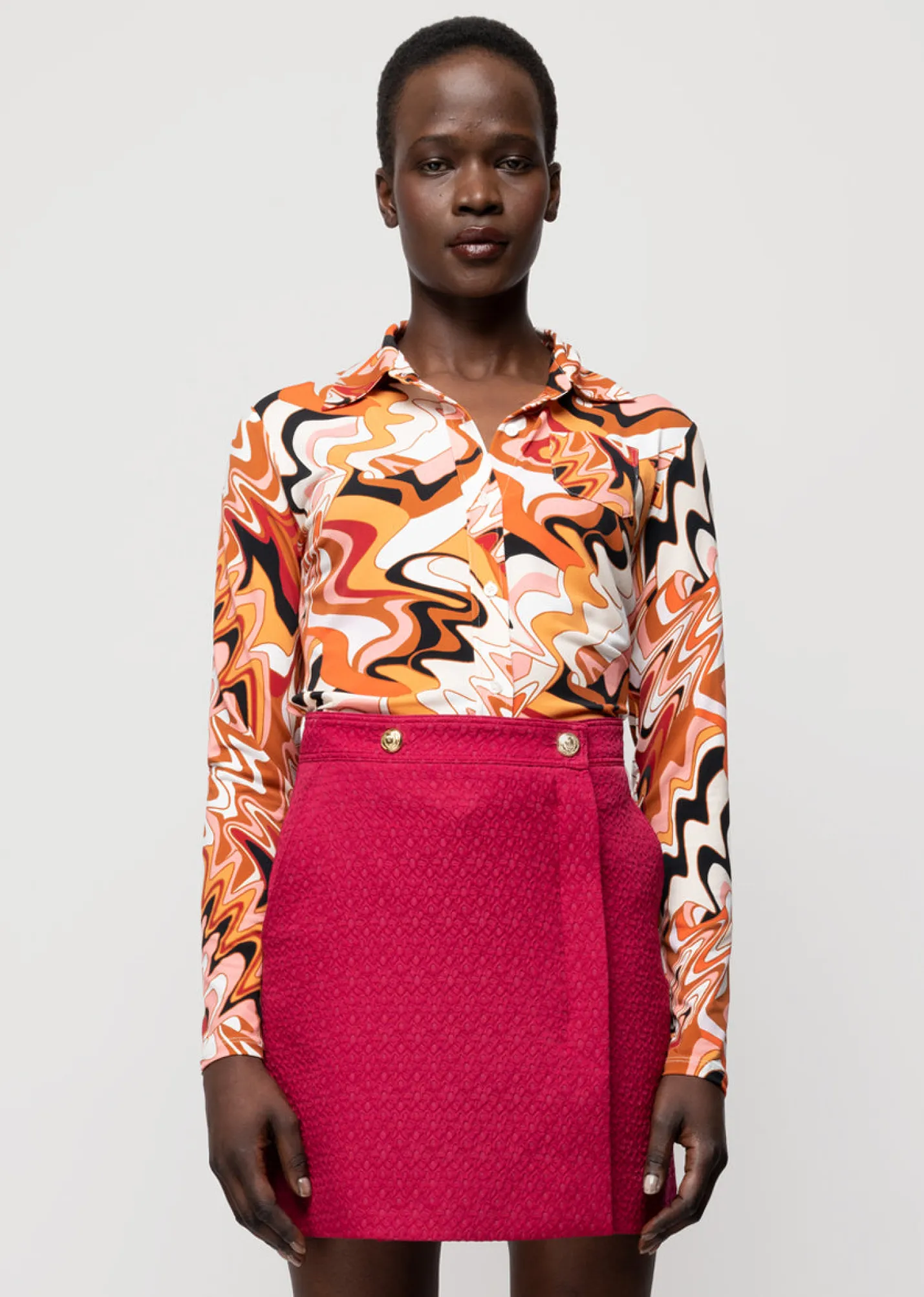 Tricot Swirl Blouse<Vanilia Best