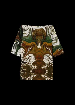 Tricot Swirl Top Met Boothals<Vanilia Fashion
