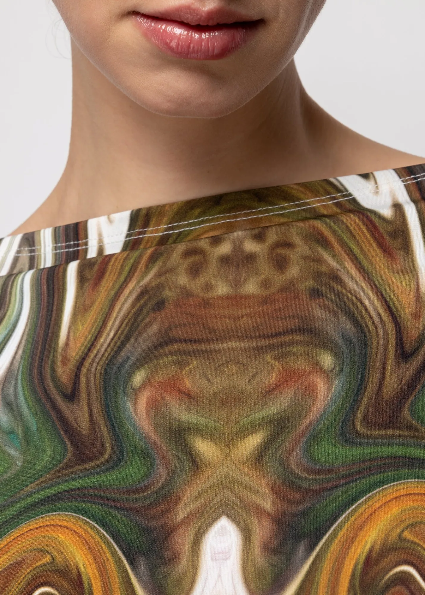 Tricot Swirl Top Met Boothals<Vanilia Fashion
