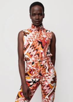 Tricot Swirl Top Met Col<Vanilia Fashion
