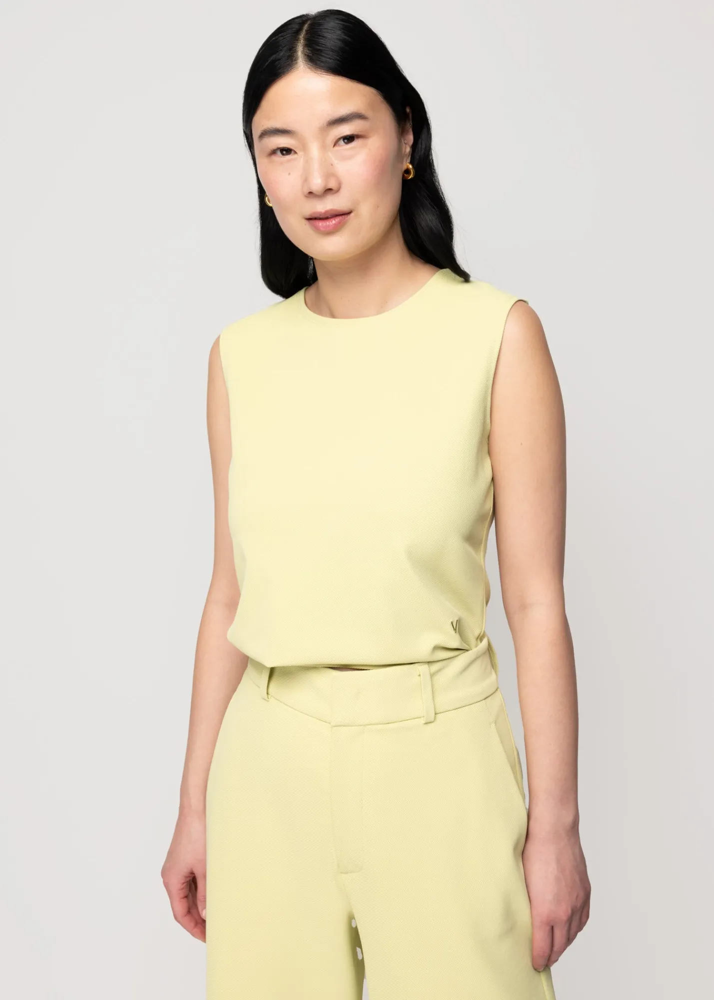 Twill Mouwloze Top<Vanilia Clearance