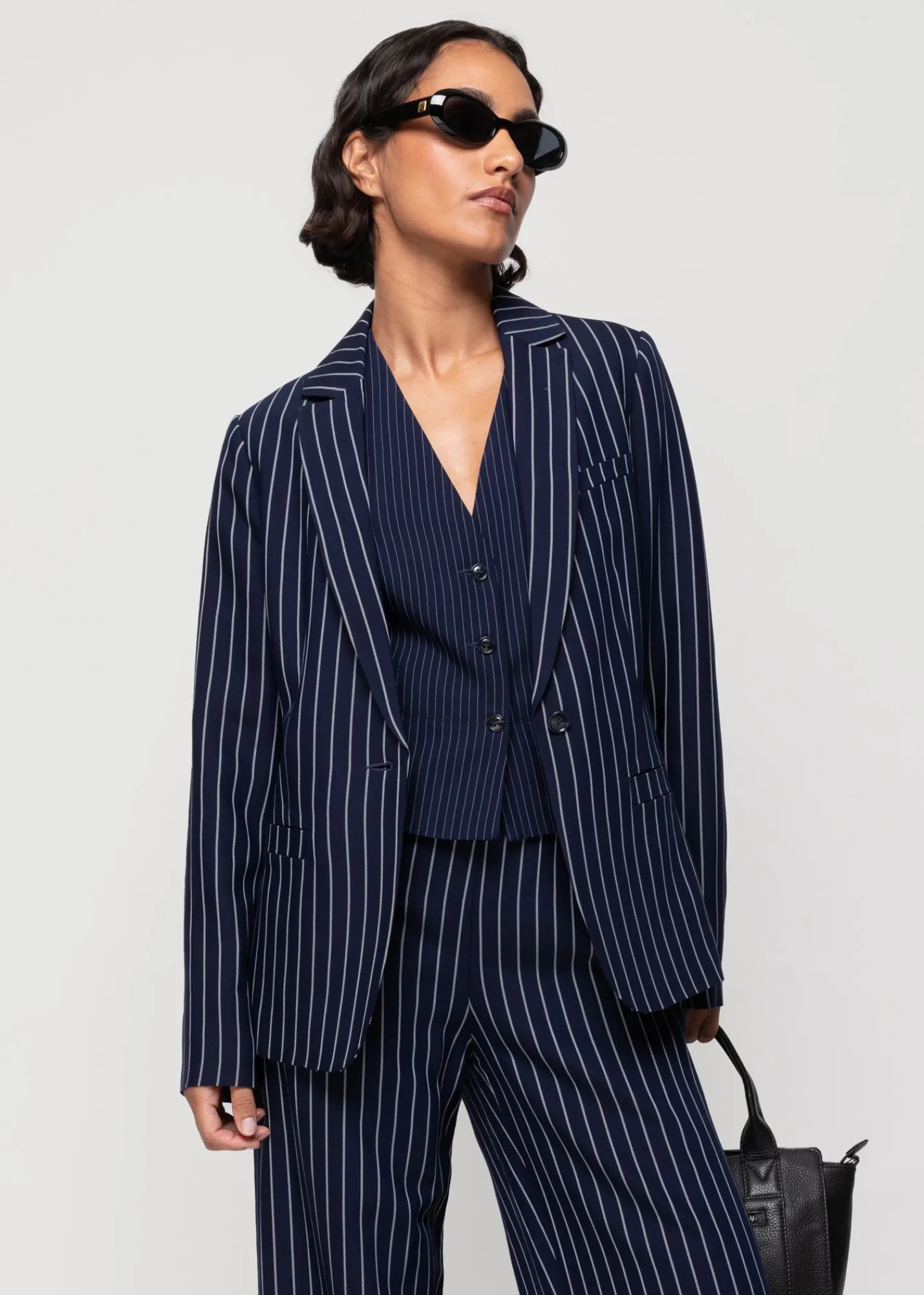 Viscose Colbert Pin Stripe<Vanilia Clearance
