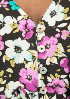 Viscose Jurk Met Bloemen<Vanilia Sale