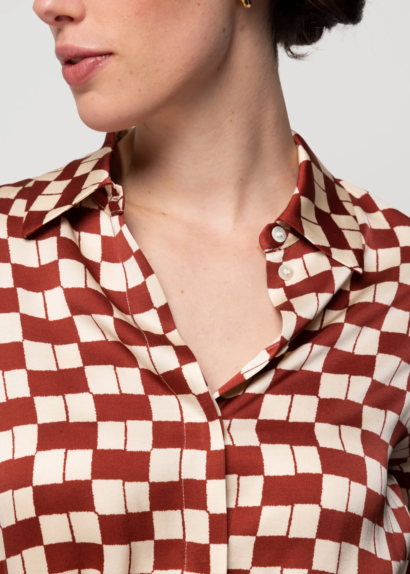 Viscose Midi Jurk Met Blok Print<Vanilia Clearance