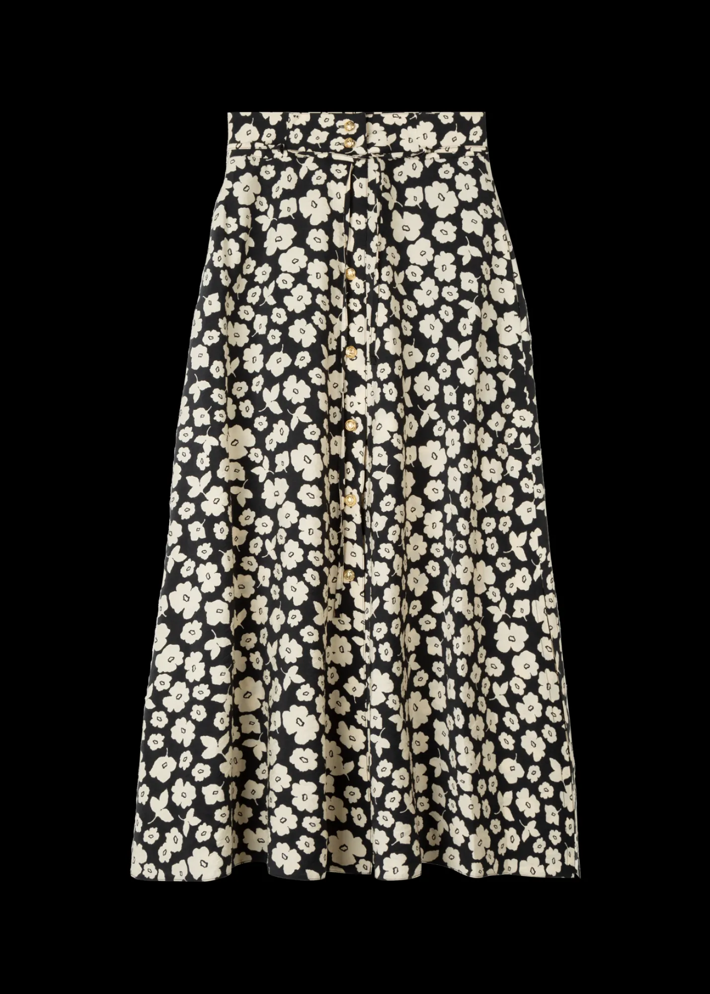 Viscose Midi Rok Met Bloemenprint<Vanilia Sale