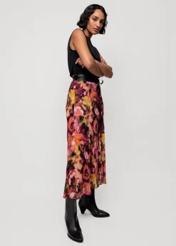 Viscose Midi Rok Met Print<Vanilia Sale