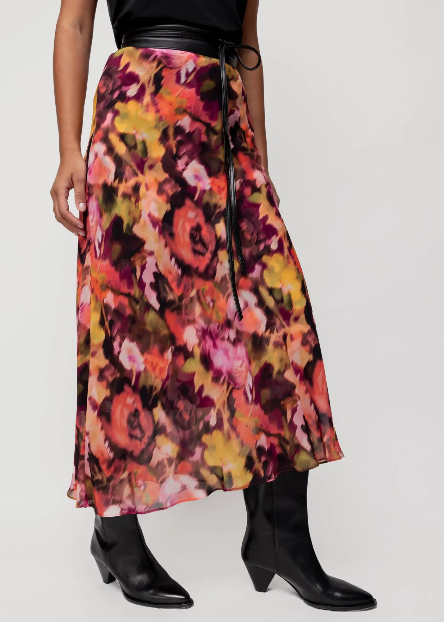Viscose Midi Rok Met Print<Vanilia Sale