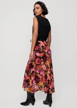 Viscose Midi Rok Met Print<Vanilia Sale