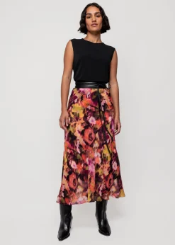 Viscose Midi Rok Met Print<Vanilia Sale