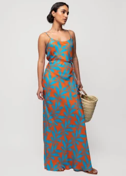 Viscose Slip Dress Met Tropic Print<Vanilia Clearance