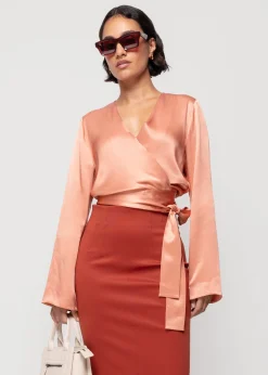 Viscose Wrap Top<Vanilia Hot